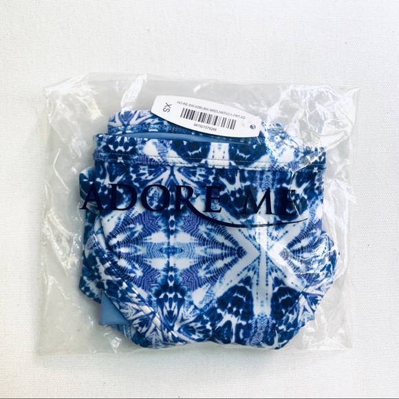 NWT Adore Me Blue Purple White Bikini Bottoms Sz XS - Picture 6 of 6